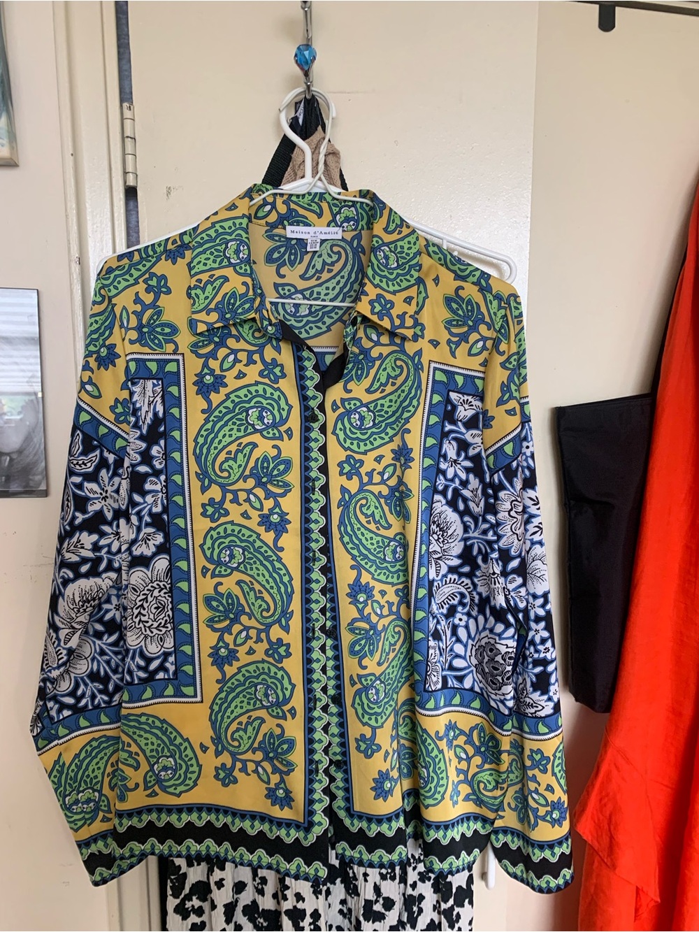 Etro Yellow, Green & Navy Paisley Button-Front Shirt